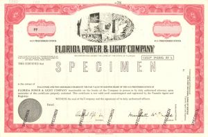 Florida Power and Light Co. - Specimen Stock Certificate